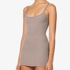 SKIMS Terry Cotton-Blend Slip Dress in Desert, Size XL